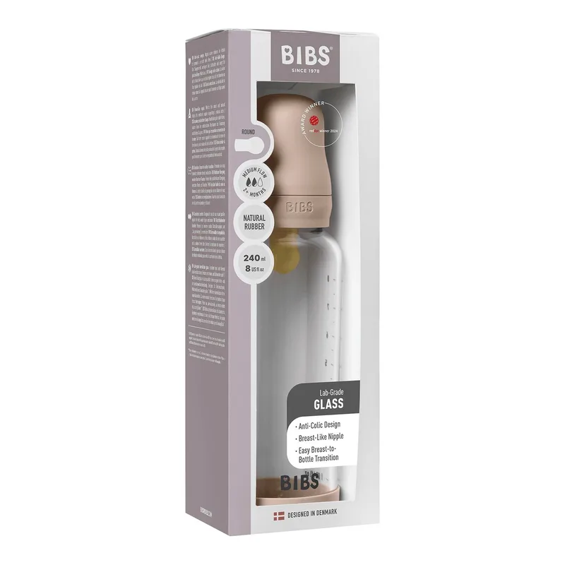 Fles - Medium Flow - 240 ml - Glas/Latex by BIBS in Blush – product photo 2 of 2