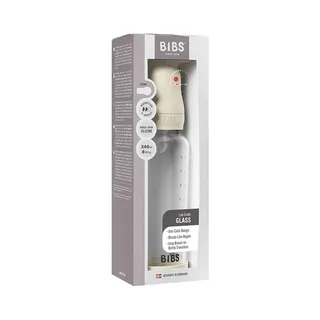 Fles - Medium Flow - 240 ml - Silicone/Glas von BIBS in Elfenbein – Produktfoto 3 von 3