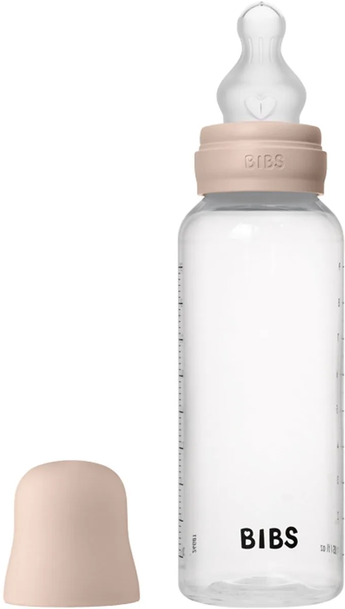 Fles - Medium Flow - 270 ml - Silicone - Blush fra BIBS i Roze – produktbillede