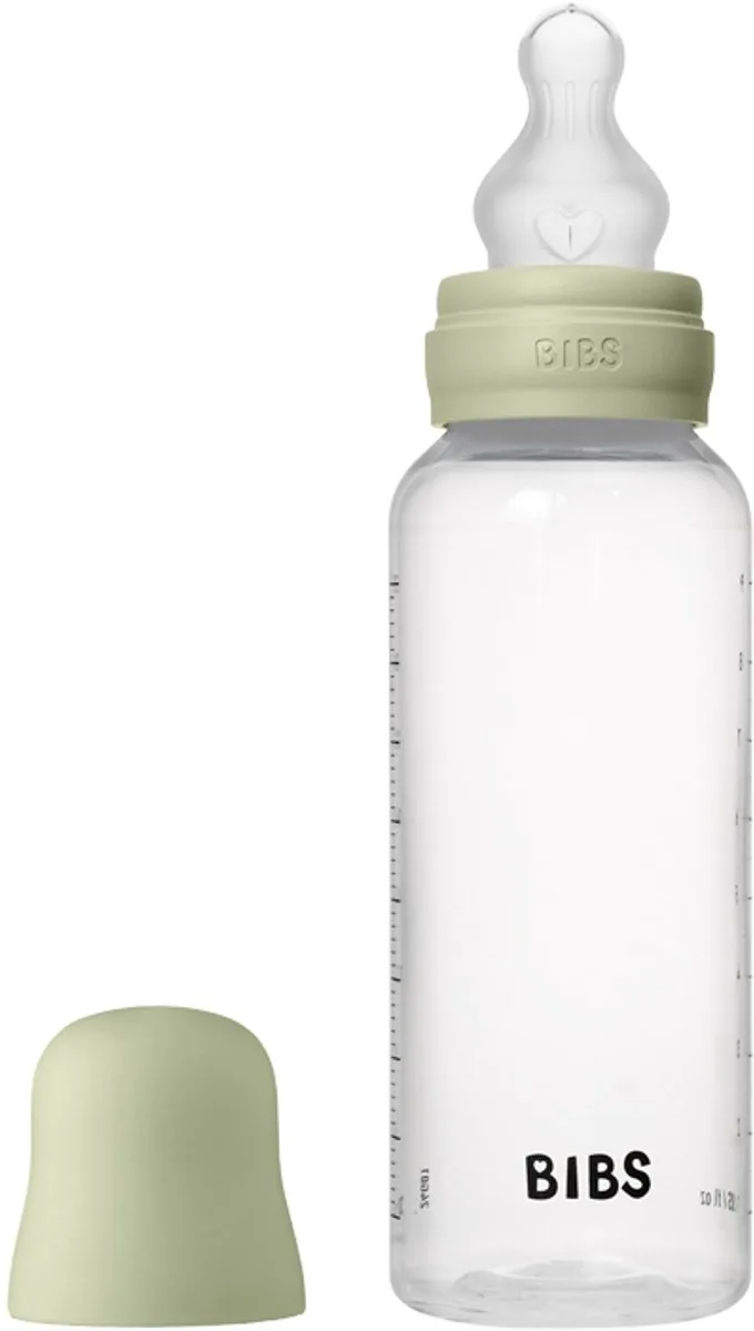 Fles - Medium Flow - 270 ml - Silicone - Sage fra BIBS i Groen – produktbillede
