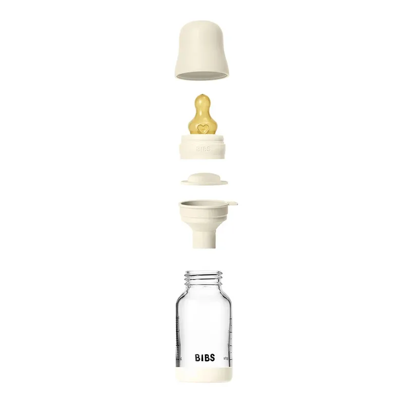 Fles - Slow Flow - 120 ml - Glas/Latex von BIBS in Elfenbein – Produktfoto 4 von 5