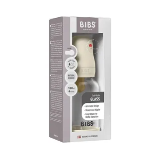 Fles - Slow Flow - 120 ml - Glas/Latex von BIBS in Elfenbein – Produktfoto 3 von 5
