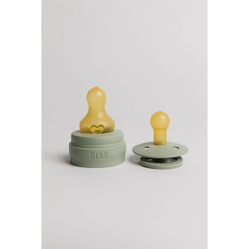 Fles - Slow Flow - 120 ml - Glas/Latex - Sage von BIBS in Grün – Produktfoto 4 von 5