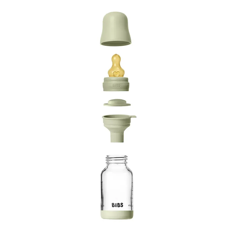Fles - Slow Flow - 120 ml - Glas/Latex - Sage von BIBS in Grün – Produktfoto 5 von 5