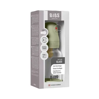 Fles - Slow Flow - 120 ml - Glas/Latex - Sage von BIBS in Grün – Produktfoto 3 von 5