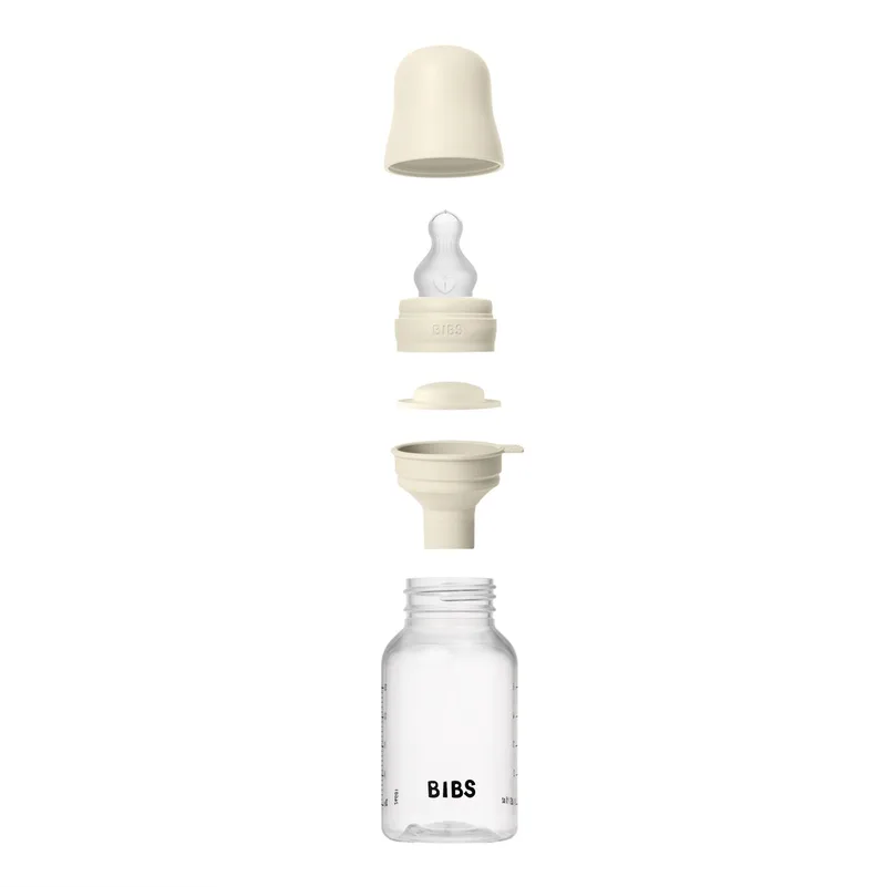 Fles - Slow Flow - 150 ml - Silicone - Ivory fra BIBS i Wit off white – produktbillede