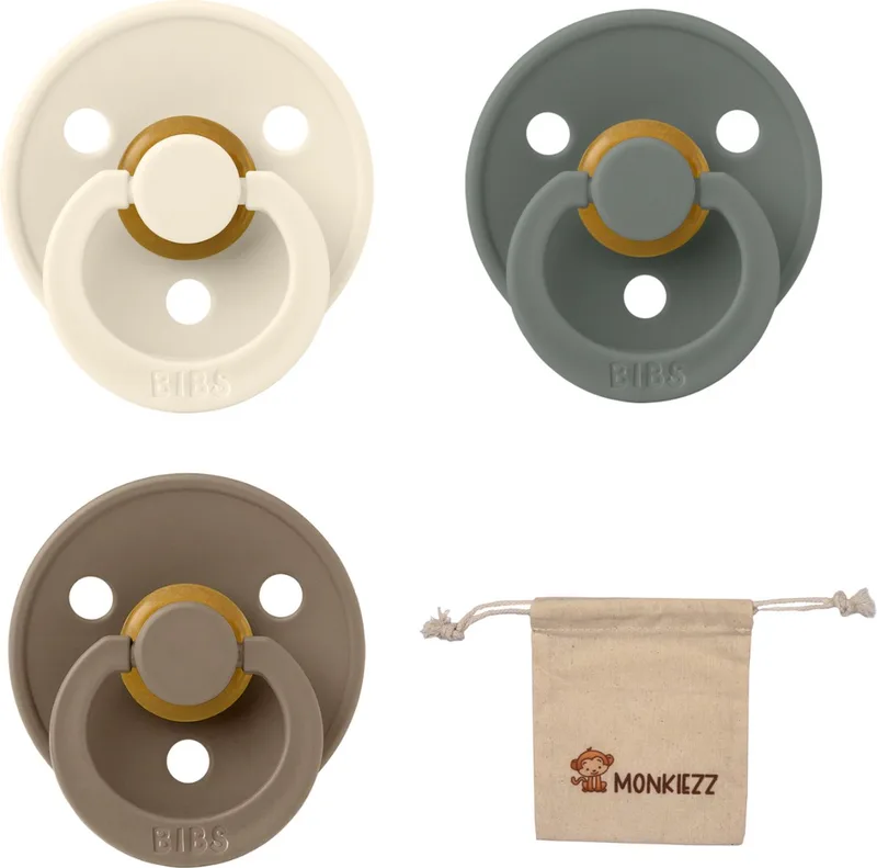 foBibs fopspeen 6-18 maand set 3 stuks Pine,Dark Oak en White maat 2 de BIBS en Pine – photo produit