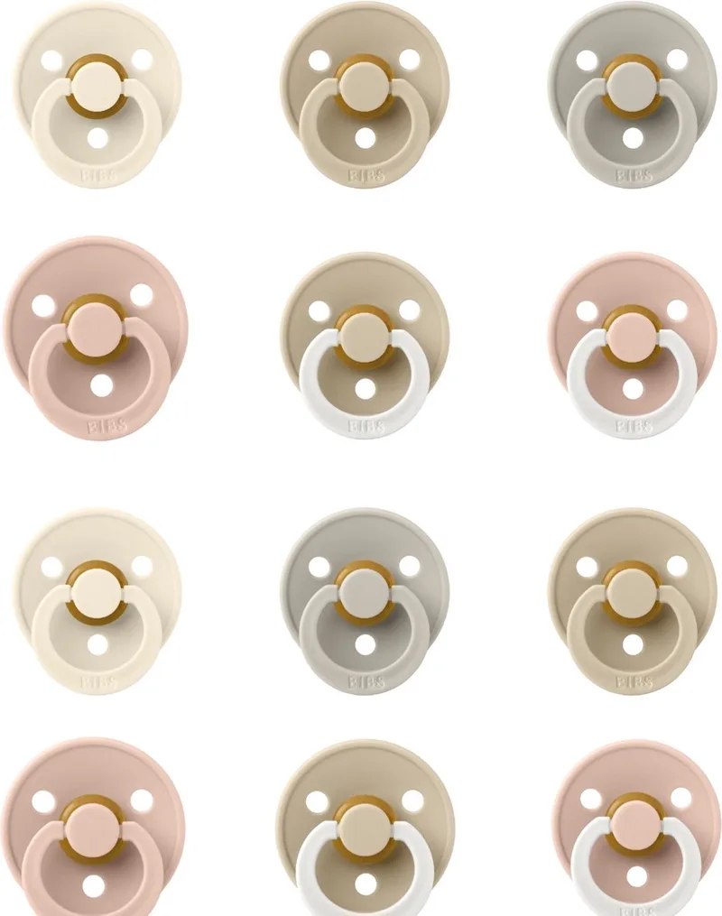 fopspeen 0-6 maand Hello Kitty set 12 stuks maat 1 & 2 de BIBS en Ivory.Vanilla, Sand, Blush, Blush Glow en Vanilla Glow – photo produit