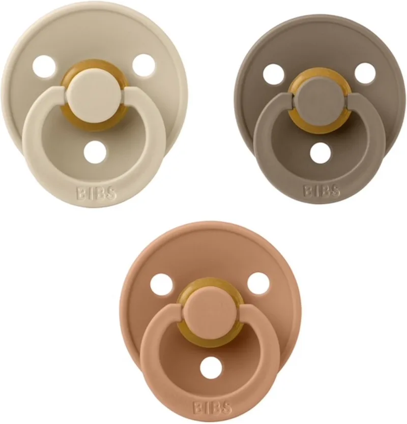 fopspeen 0-6 maand set 3 stuks Dark Oak, Vanilla en Desert Sand maat 1 de BIBS en Dark Oak, Vanilla en Desert Sand – photo produit
