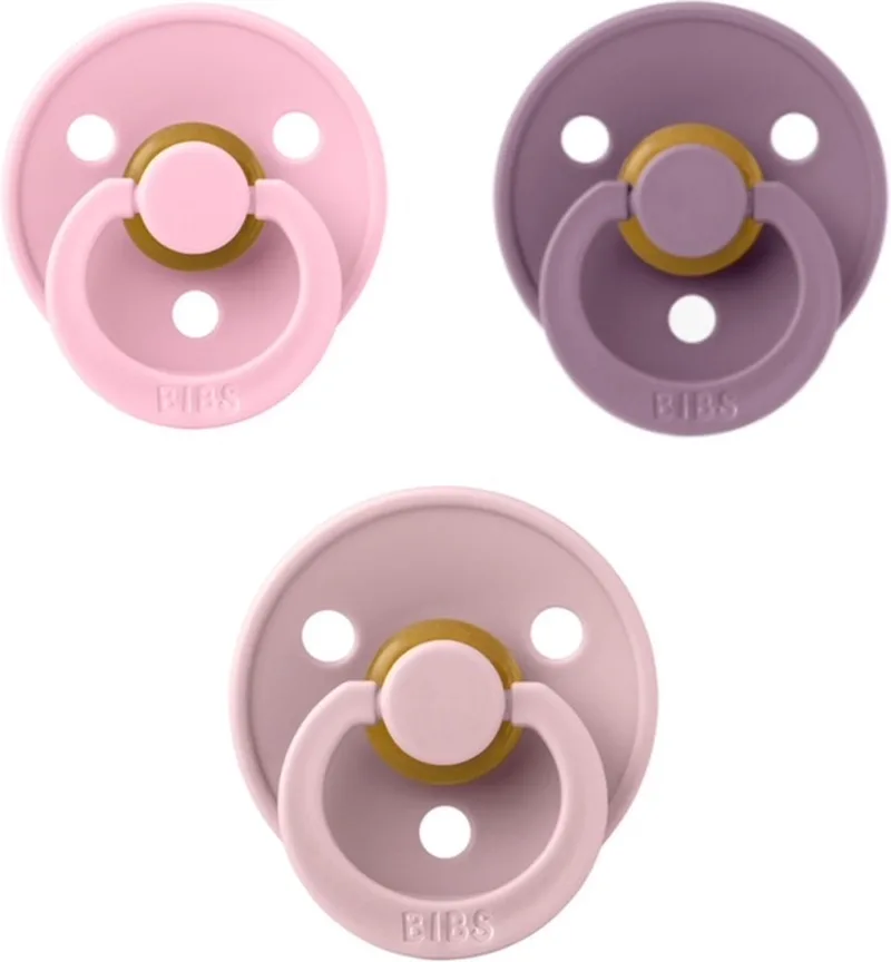 fopspeen 0-6 maand set 3 stuks Fossil Grey, Baby Pink en Blush maat 1 van BIBS in Mauve, Baby Pink en Pink Plum – productfoto