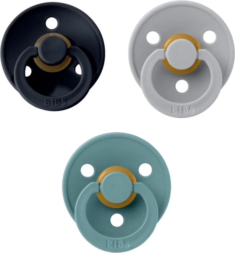 fopspeen 0-6 maand set 3 stuks maat 1 de BIBS en Dark Denim, Island Sea en Cloud – photo produit