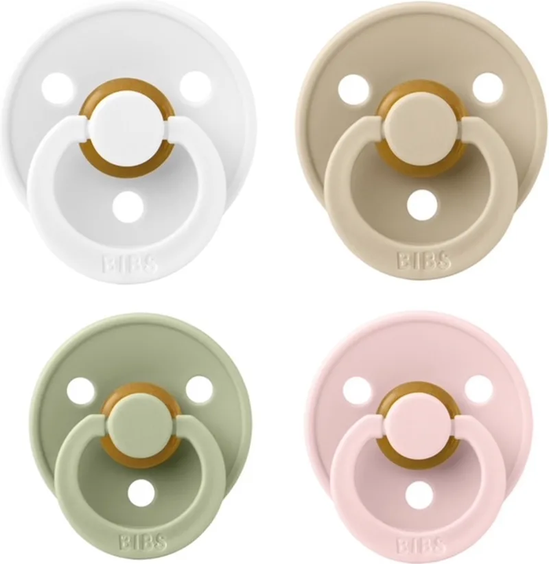 fopspeen 0-6 maand set 4 stuks maat 1 de BIBS en Blossom, Sage, White en Vanilla – photo produit