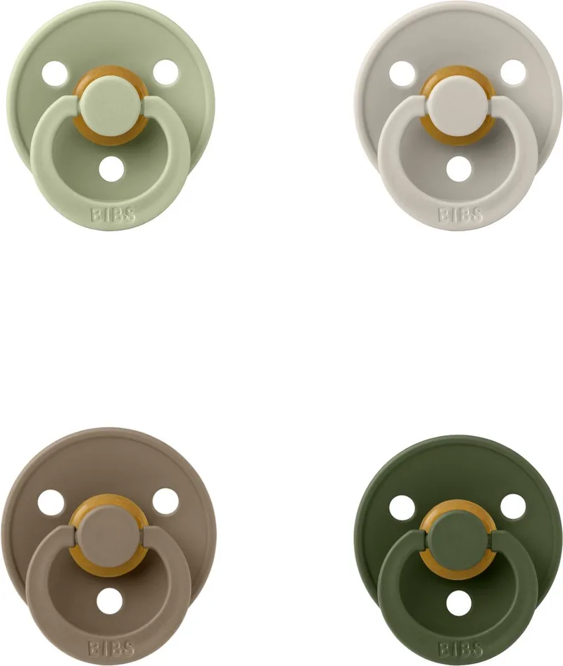 fopspeen 0-6 maand set 4 stuks maat 1 de BIBS en Hunter Green, Dark Oak, Sand en Sage – photo produit