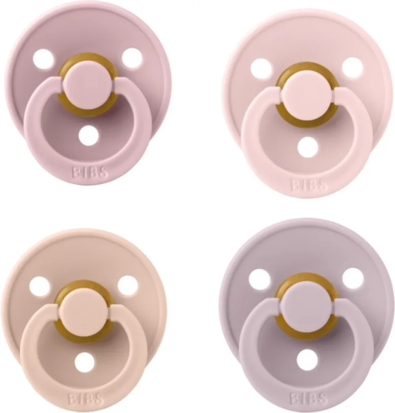 fopspeen 0-6 maand set 4 stuks maat 1 de BIBS en Pink Plum, Blush, Dusky Lilac en Blossom – photo produit