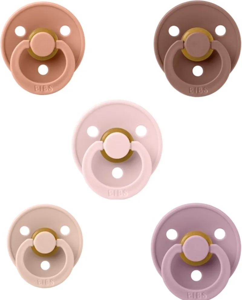 fopspeen 0-6 maand Set 5 stuks Maat 1 de BIBS en Peach, Blush, Woodchuck, Blossom en Heather – photo produit