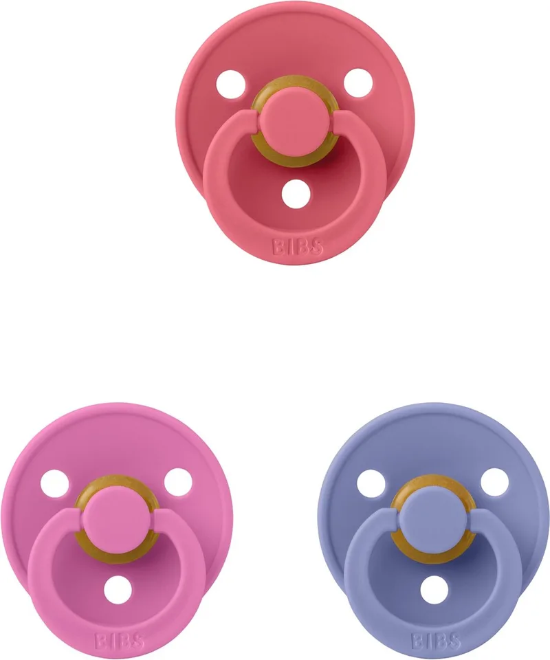 fopspeen 0-6 maanden set 3 stuks maat 1 de BIBS en Bubblegum, Peri en Coral – photo produit
