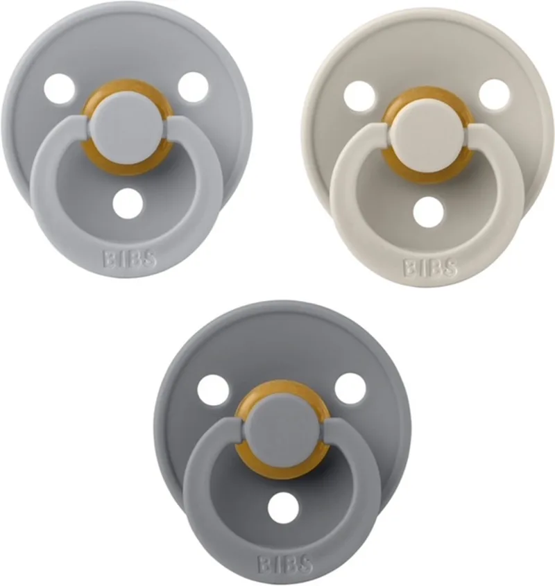 fopspeen 0-6 maanden set 3 stuks maat 1 de BIBS en Sand, Cloud en Smoke – photo produit