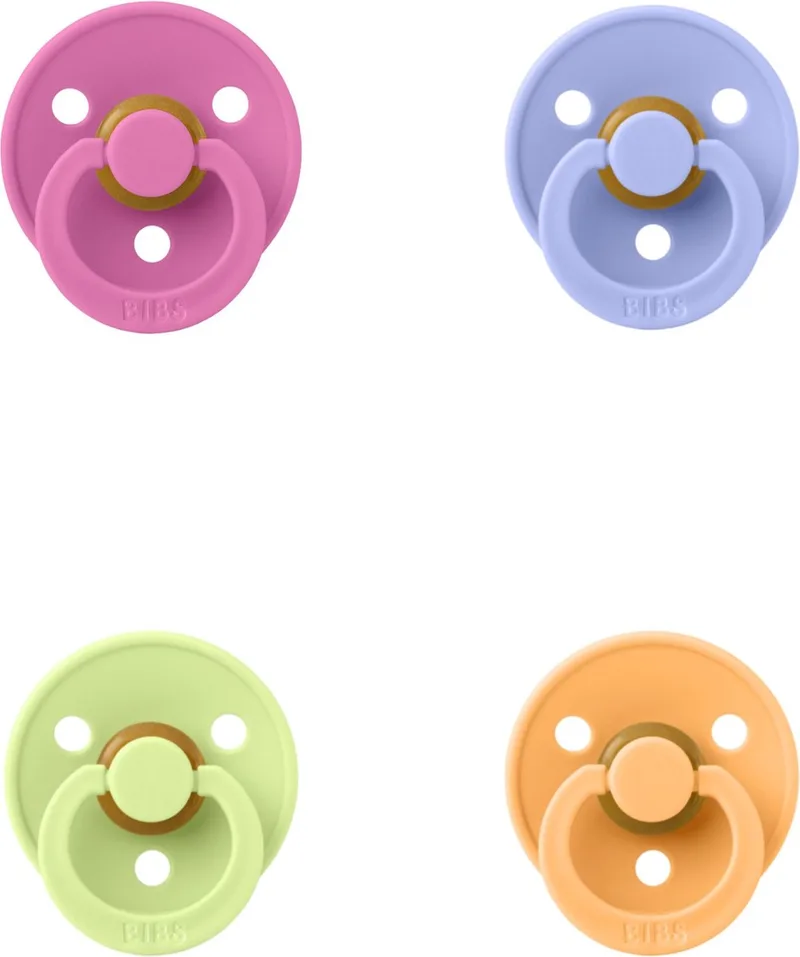 fopspeen 0-6 maanden set 4 stuks Bubblegum,Hush.Matcha en Sunkissed maat 1 de BIBS en Bubblegum, Hush, Matcha en Sunkissed – photo produit