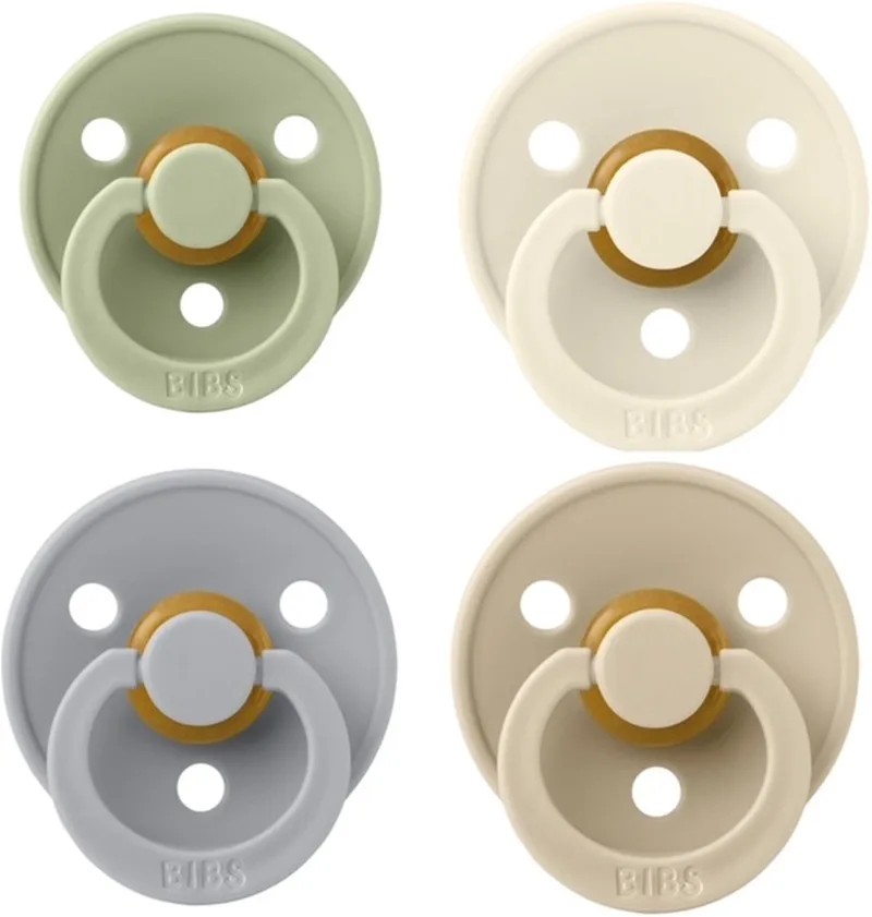 fopspeen 0-6 maanden Set 4 stuks Maat 1 de BIBS en Cloud, Vanilla, Sage en ivory – photo produit