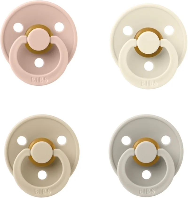 fopspeen 18+ maand set 4 stuks maat 3 fra BIBS i Blush, Elfenben, Vanilla en Sand – produktbillede