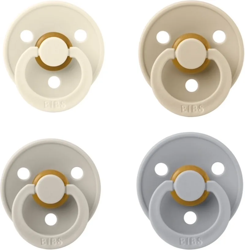 fopspeen 18+ maanden set 4 stuks Ivory, Vanilla, Sand en Cloud maat 3. fra BIBS i Elfenben, Vanilla, Sand en Cloud – produktbillede
