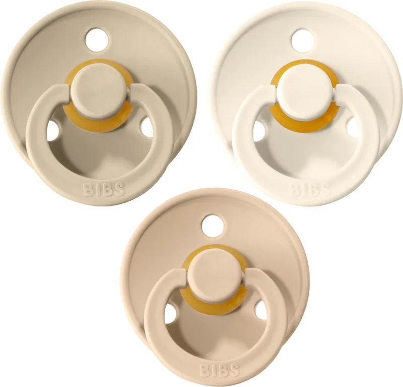 Fopspeen 3 stuks maat 2 6-18 maanden |Vanilla, Ivory White en Sand van BIBS in Vanilla sand ivory by le beau – productfoto