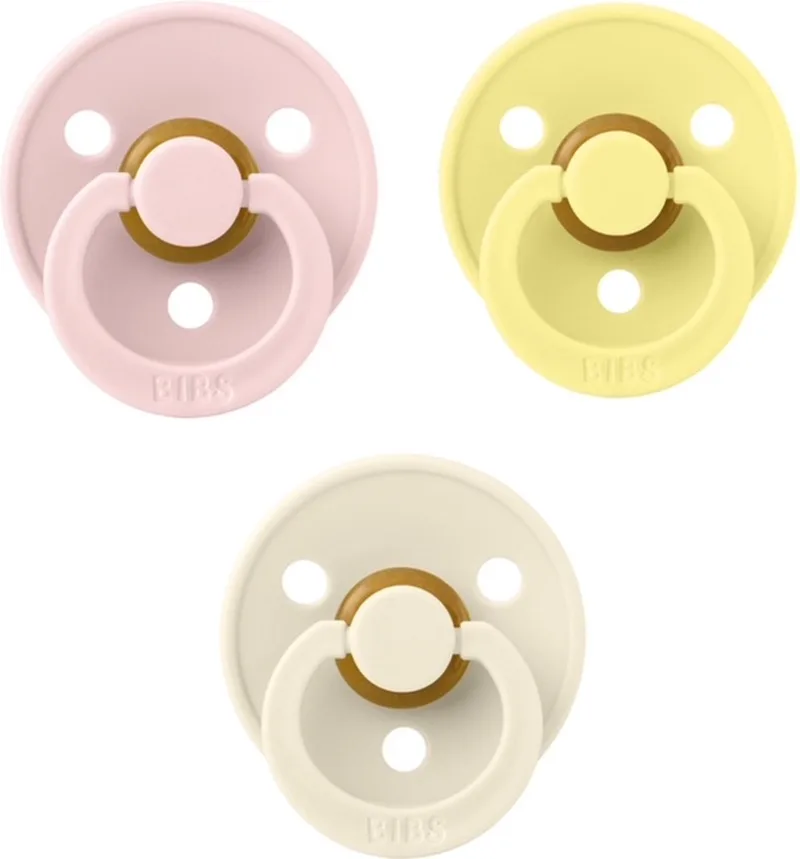 fopspeen 6-18 maand set 3 stuks Blossom,Pale Butter en Ivory maat 2 van BIBS in Blossom, Sunshine en Ivory – productfoto