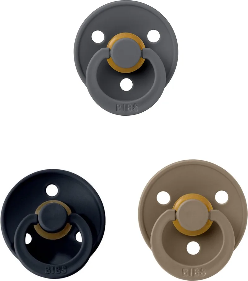 fopspeen 6-18 maand set 3 stuks Dark Oak,Black en Petrol maat 2 från BIBS i Dark Oak, Black en Iron – produktbild
