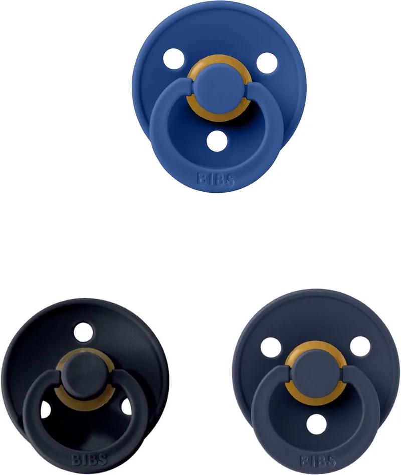 fopspeen 6-18 maand set 3 stuks Deep Space, Petrol en Black maat 2 van BIBS in Deep Space, Steel Blue en Black – productfoto