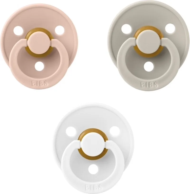 fopspeen 6-18 maand set 3 stuks Ivory,Sand en Blush maat 2 de BIBS en Blanc, Sand en BlusH – photo produit