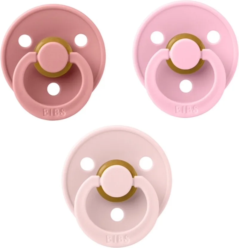 fopspeen 6-18 maand set 3 stuks maat 2 de BIBS en Dusty Pink, Blossom en Baby Pink – photo produit