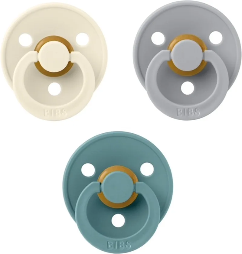 fopspeen 6-18 maand set 3 stuks maat 2 van BIBS in Ivoor, Cloud en Island Sea – productfoto