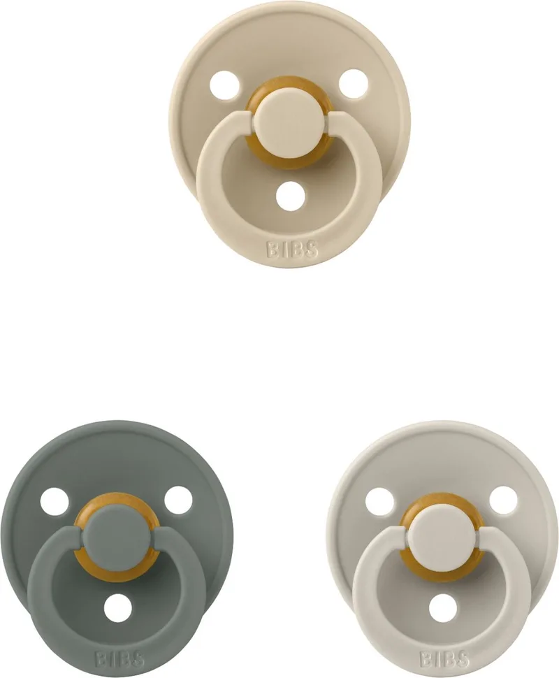 fopspeen 6-18 maand set 3 stuks maat 2 van BIBS in Vanilla, Sand en Pine – productfoto