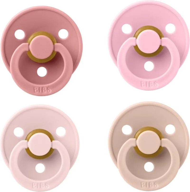 fopspeen 6-18 maand set 4 stuks maat 2 de BIBS en Dusty Pink, Blossom, Baby Pink en Blush – photo produit