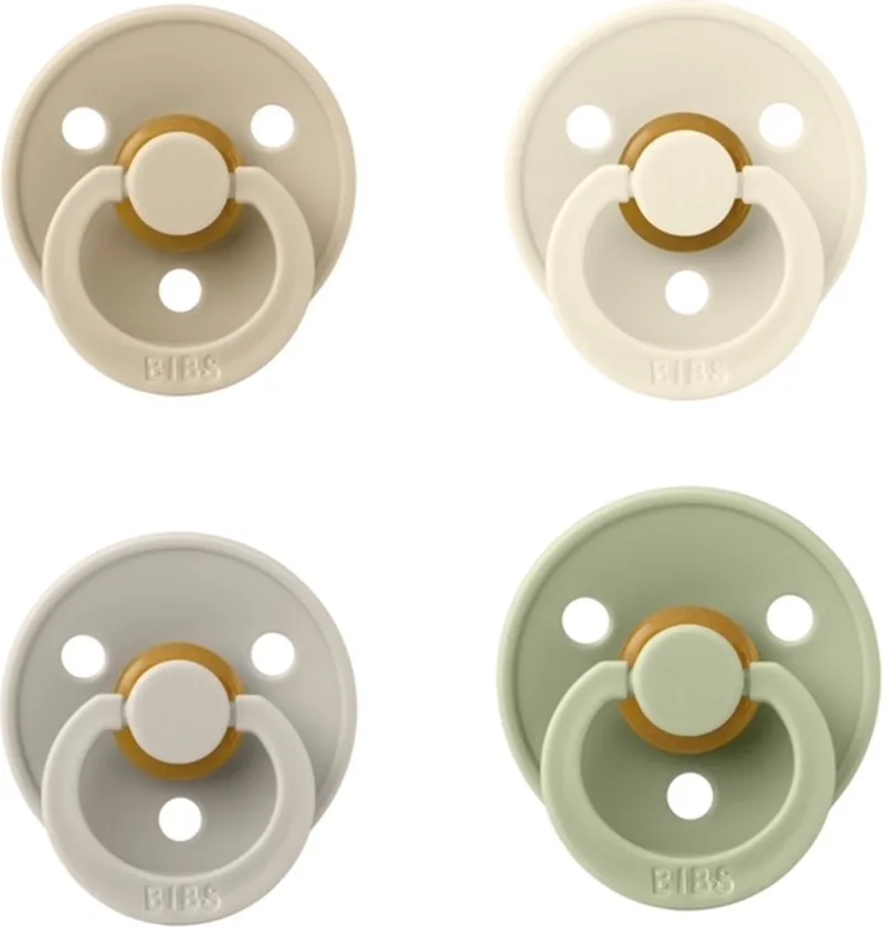 fopspeen 6-18 maand set 4 stuks maat 2 de BIBS en Ivoire, Vanilla, Sand en Sage – photo produit