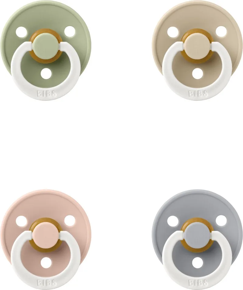 fopspeen 6-18 maand set 4 stuks Petrol Glow,Sage Glow,Blush Glow en Vanilla Glow maat 2 von BIBS in Cloud Glow, Sage Glow, Blush Glow en Vanilla Glow – Produktfoto