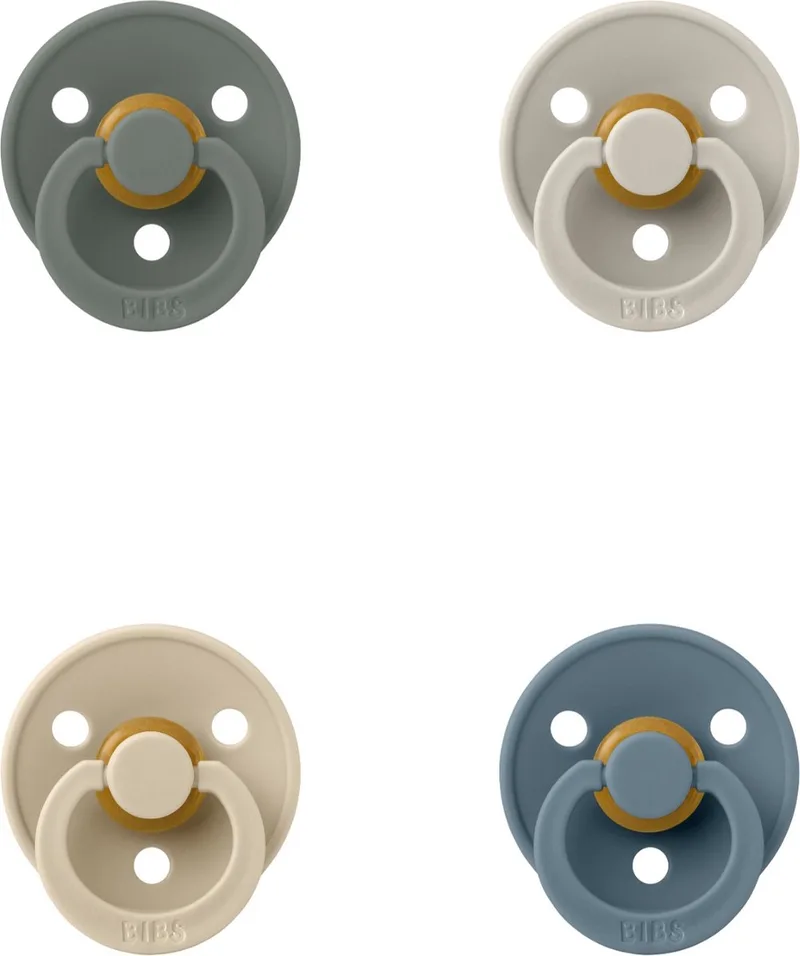 fopspeen 6-18 maand set 4 stuks Vanilla,Sand,Pine en Petrol maat 2 de BIBS en Vanilla, Sand, Pine en Petro – photo produit