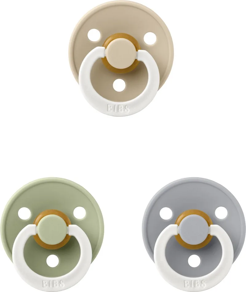 fopspeen 6-18 maand set Glow 3 stuks Sage Glow,Petrol Glow en Vanilla Glow maat 2 by BIBS in Sage Glow, Cloud Glow en Vanilla Glow – product photo