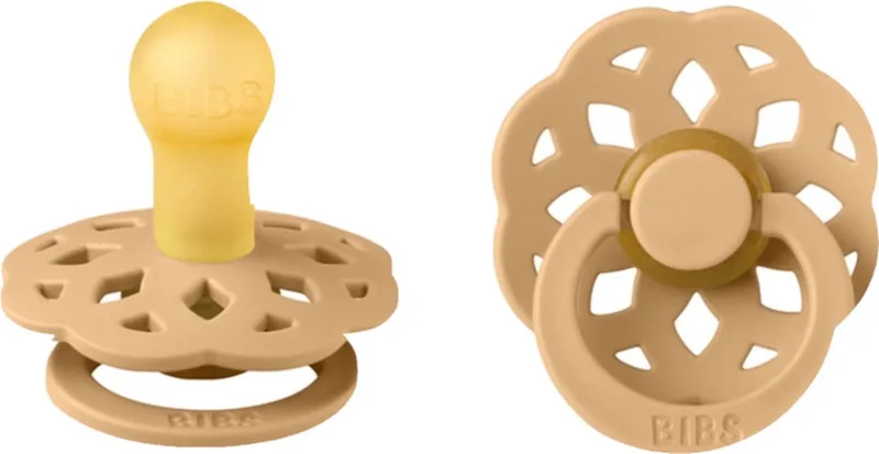 Fopspeen Boheme Latex Round 0-6mnd Desert Sand de BIBS en Beige – photo produit