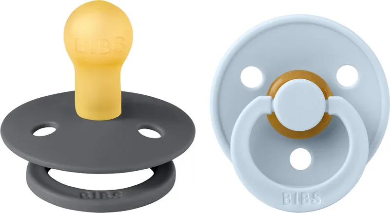 Fopspeen boy - Blauw - 2 Stuks van BIBS in Grijs – productfoto
