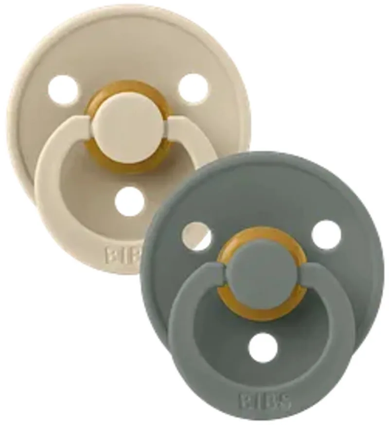 Fopspeen Latex Symmetrical Vanilla / Pine Size 2 (2 stuks) van BIBS in Groen donker – productfoto