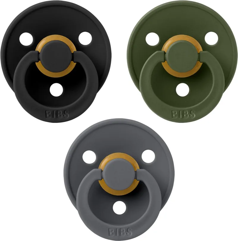 fopspeen - maat 1 0-6 maanden - 3 stuks - iron - black de BIBS en Hunter Green – photo produit