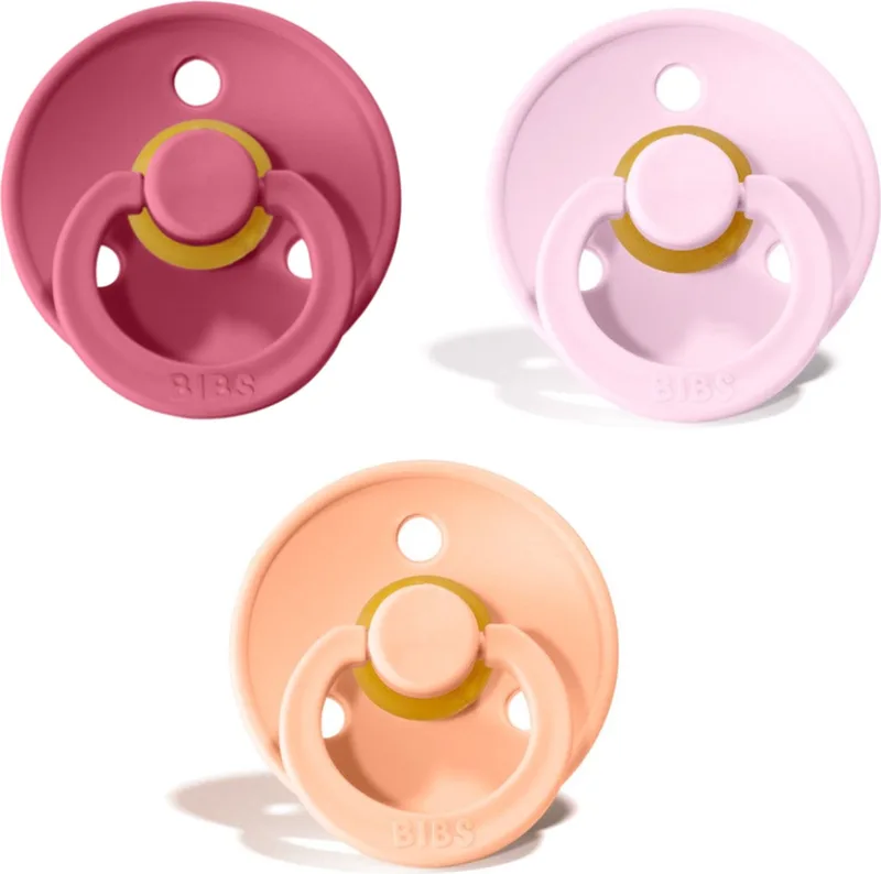 fopspeen - maat 2 6-18 maanden - 3 stuks - Coral, Peach, Baby Pink de BIBS en Coral Peach Baby Pink by Le Beau – photo produit