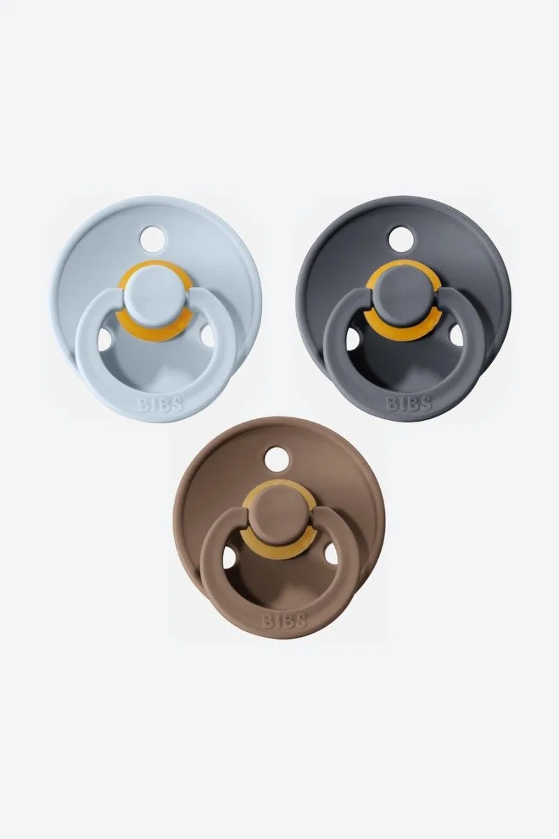 fopspeen - maat 2 6-18 maanden - 3 stuks - Deep Space - dark oak - baby blue de BIBS en Iron – photo produit