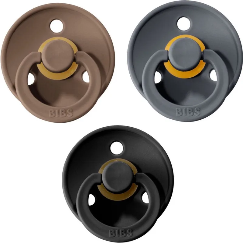 fopspeen - maat 3 - 18-24 maanden - 3 stuks - dark oak - cloud - black från BIBS i Dark oak, Cloud, Svart – produktbild