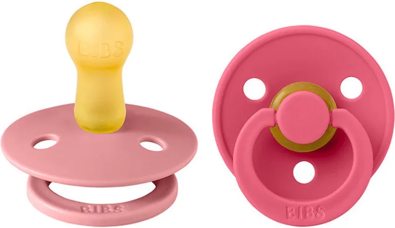 Fopspeen - Rond - 2 Stuks - 0-6 Mnd - Dusty Pink/Coral de BIBS en Rose – photo produit