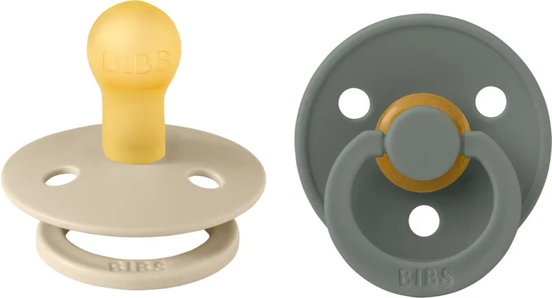 Fopspeen - Rond - 2 Stuks - 0-6 Mnd - Vanilla/Pine de BIBS en Groen Donker 1 – photo produit