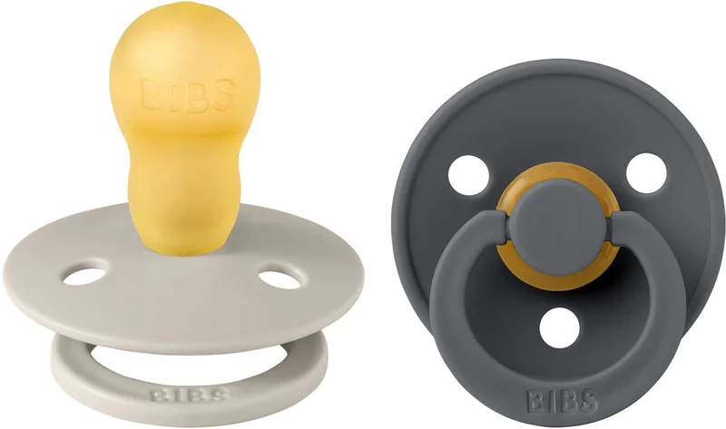 Fopspeen - Rond - 2 Stuks - 18+ Mnd - Sand/Iron de BIBS en Sand, Iron – photo produit