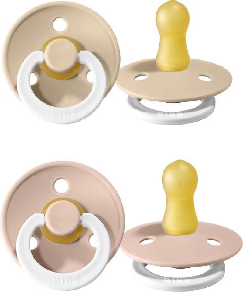 fopspeen set van 2 - VANILLA GLOW + BLUSH GLOW - Maat 1 - T1 Leeftijd: 0-6 maanden de BIBS en Glow vanilla + glow blush t1 – photo produit