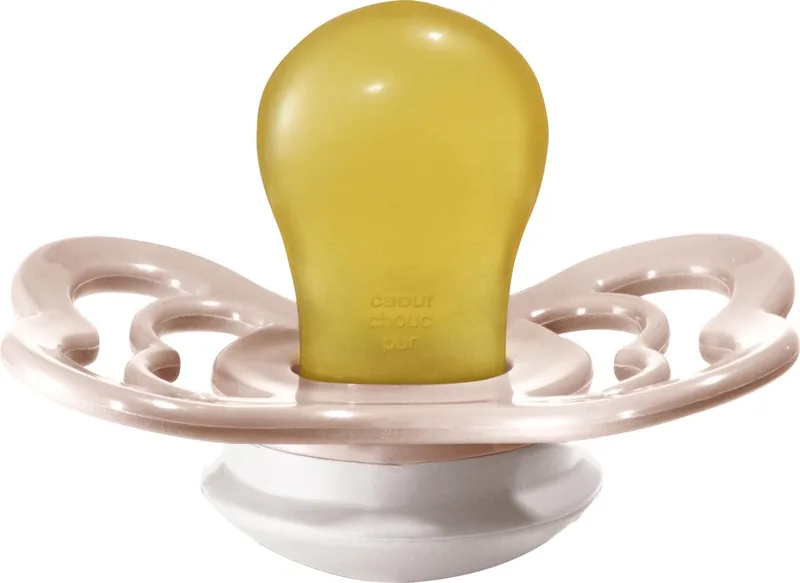 Fopspeen Supreme Natuurruber - Maat 2 | 6-18 Maanden | T2 de BIBS en Blush, Blanc – photo produit
